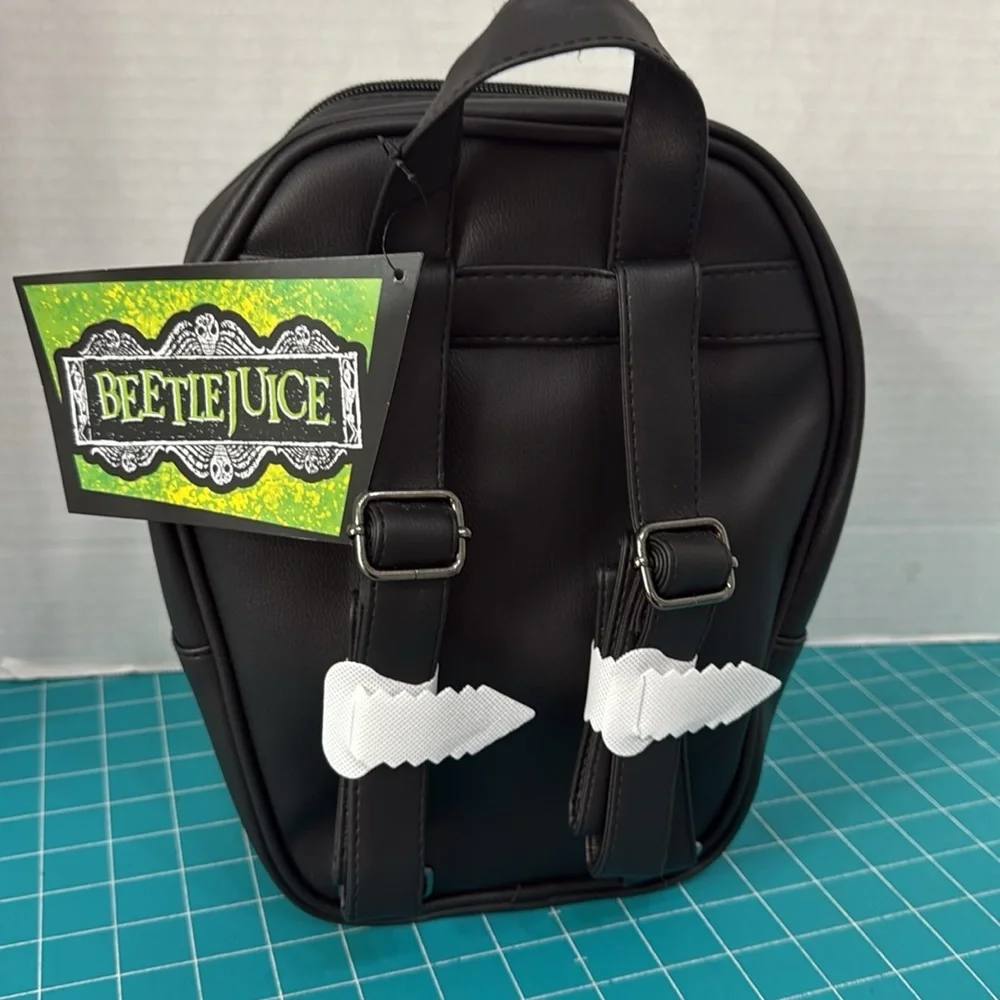 Beetlejuice Black “Ghost With The Most” Mini Backpack 11x9x3 New With Tags